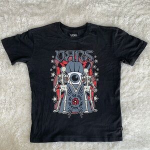 Vans On Tour Forever Gray Skeleton Graphic Tee T Shirt NWOT